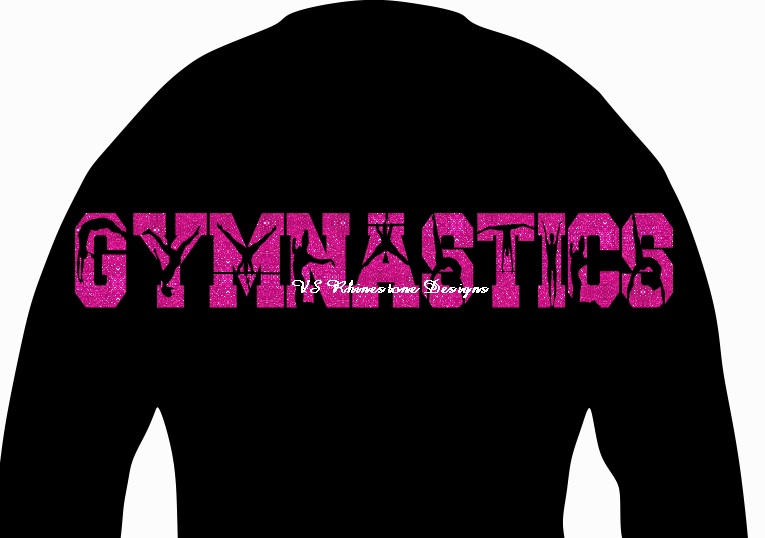Glitter Vinyl Gymnastics Figure Wording